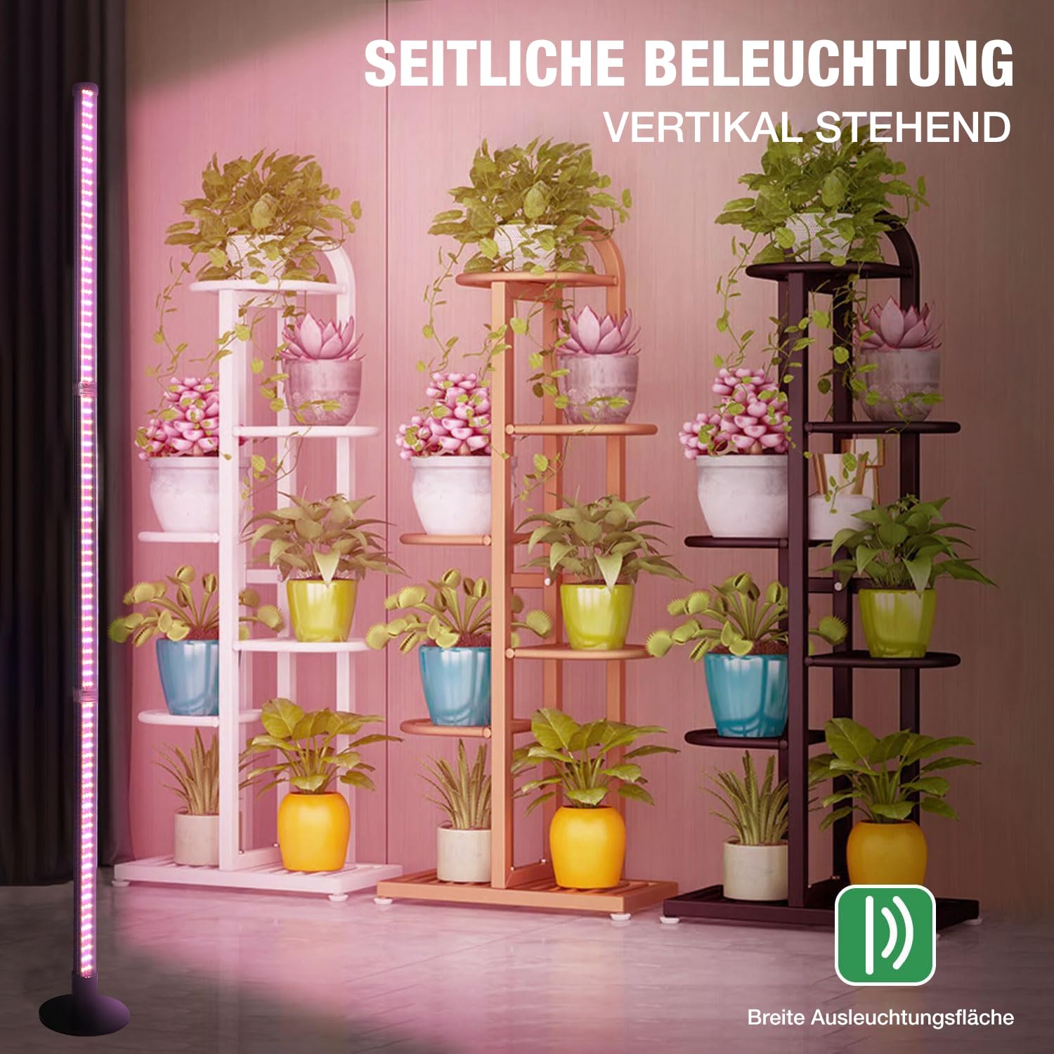 122 cm Pflanzenlampe LED Vollspektrum, 216 LEDs Grow Lampe mit Zeitschaltuhr 4/6/12 Std für Große Zimmerpflanzen, 3 Modi & 5 Dimmstufen Standleuchte mit Metallfuß, Pflanzenlicht für Indoor Anzucht