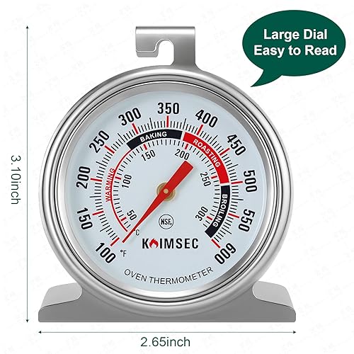 Miniatura 2 de Termómetro de horno para medidor de temperatura, seguro para el interior de gas, electricidad, ahumador de parrilla, esfera analógica, termómetros