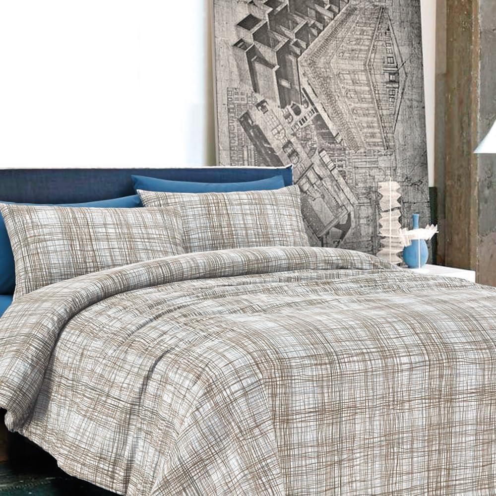 Dorian Home - Set Copripiumino Matrimoniale 250x210 con Sacco Copri Piumino Cotone 100% Puro, Morbido e Certificato + 2 Federe Cuscino Letto 50x80 con Patella di 18 cm, Parure Copripiumino 4 Stagioni
