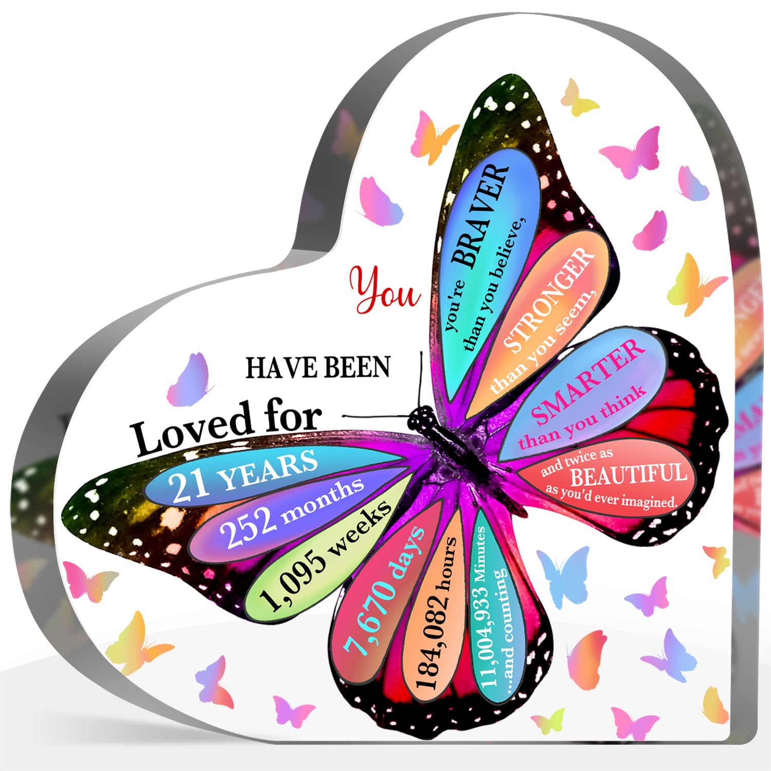 Butterfly Birthday Acrylic Sign, Birthday Gifts for Women Men, Friendship Birthday Gifts for Friends Sister Bestie Coworker, Best Birthday Keepsake Sign, Table Desk Sign for Home