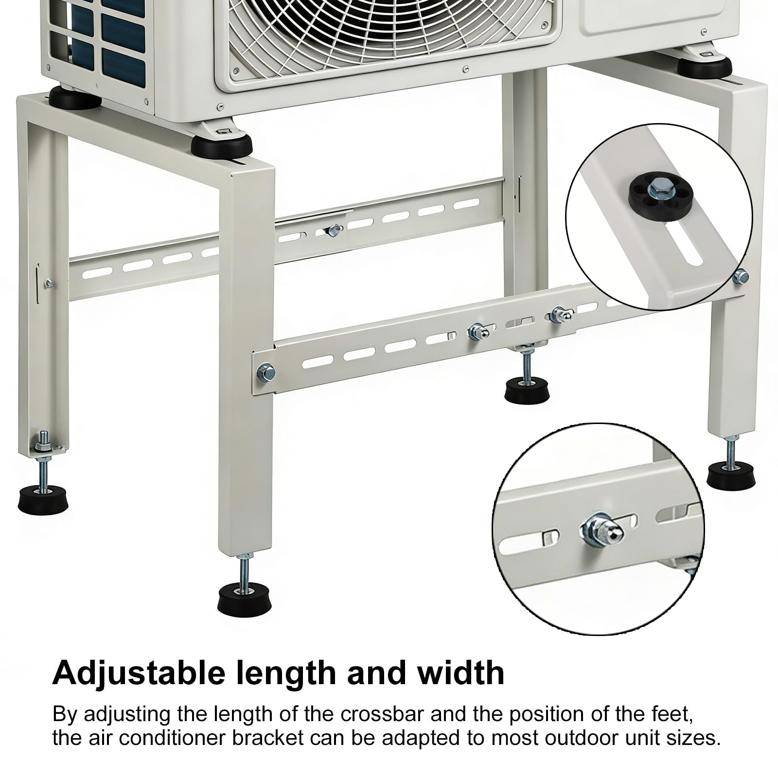 Soporte Aire Acondicionado Exterior, Kit Aire Acondicionado, de Pie, Acero Galvanizado, Capacidad de Carga de 220 Kg