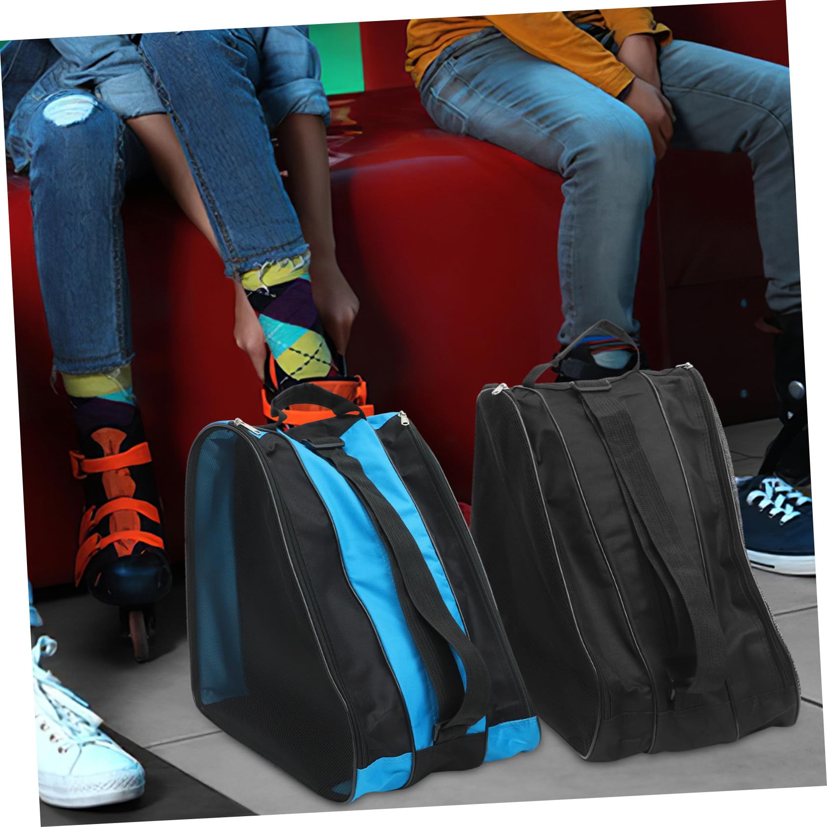 ERINGOGO Borsa per Pattini da Ghiaccio Oxford Resistente 2 Pezzi Design Semplice e Portatile per Uso Esterno e Trasporto Facile