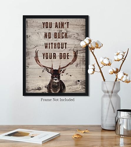 Miniatura 5 de You Ain't No Buck Without Your Doe - Decoración de caza - Decoración de pared de caza - Regalos para cazadores - Decoración rústica de cabina de