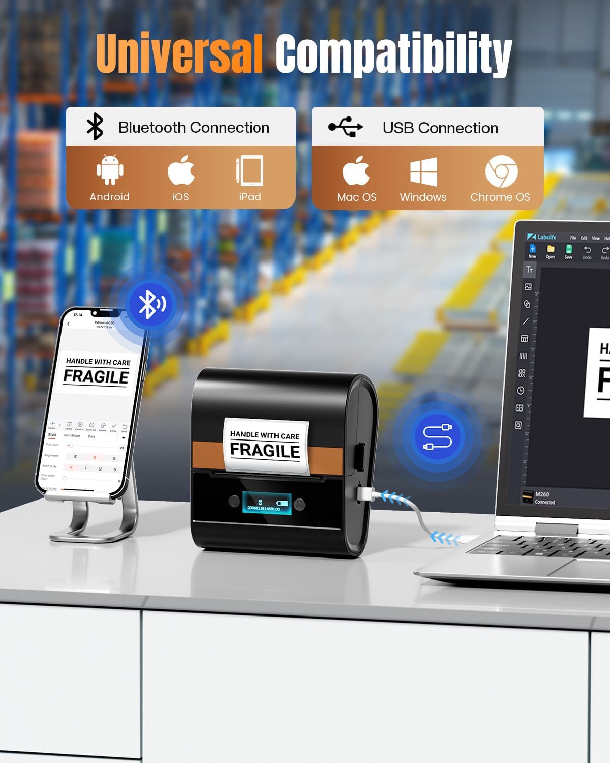 Loading labels into Phomemo M260+ printer