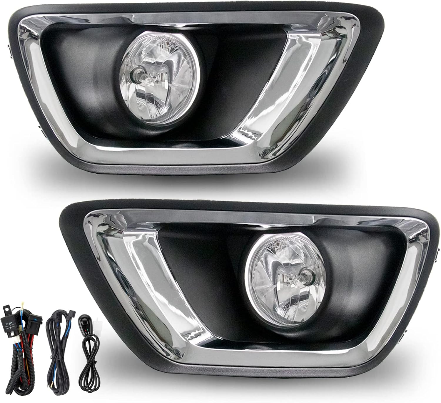 Fog Lights Lamps Replacement for 2015 2016 2017 2018 2019 Chevy Colorado Fog Light Assembly Compatible with H16 12V 19W Bulbs, Switch and Wiring Kit