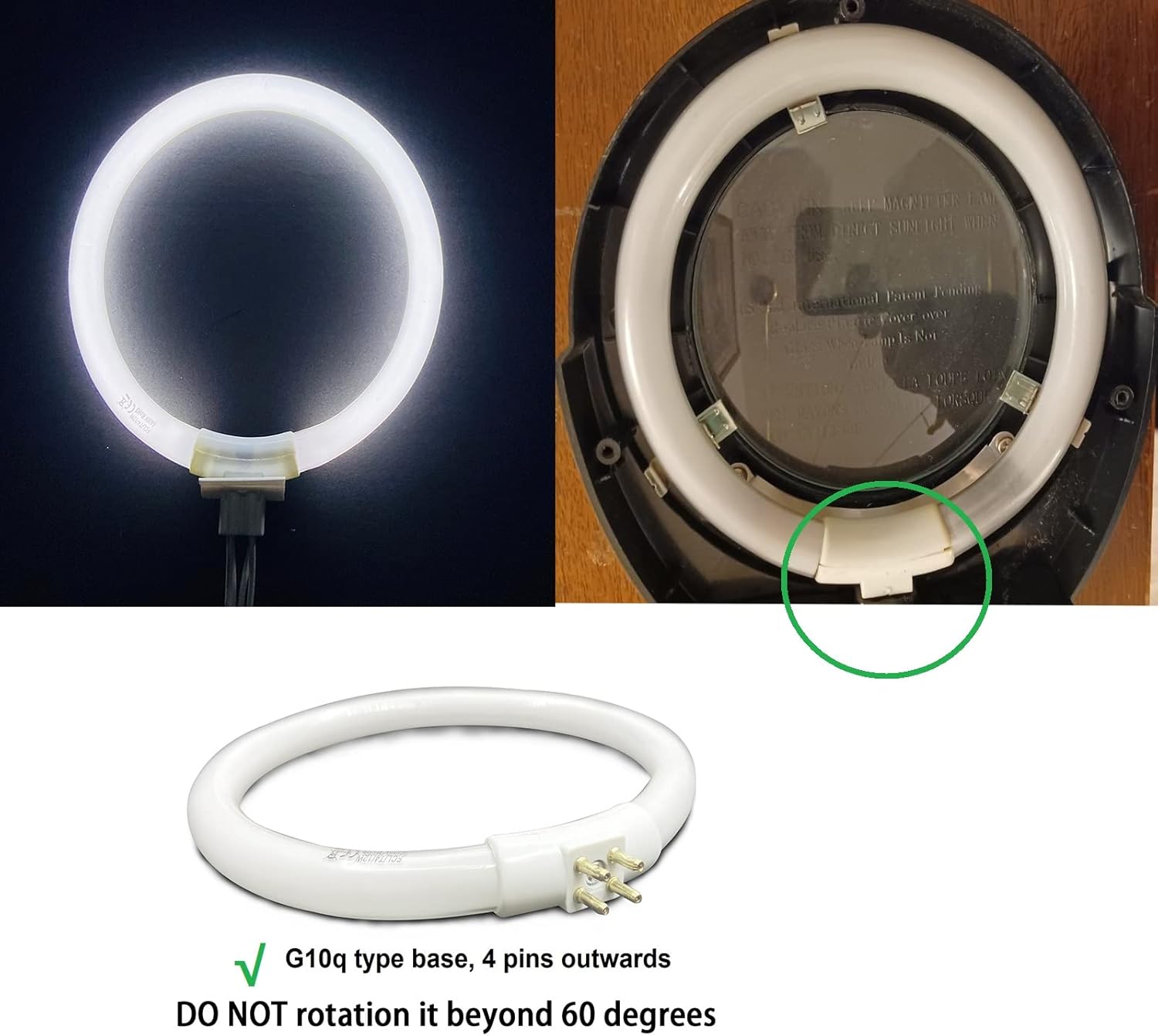 (2pack) 4.75’’ T4 Type 12W 6400K Circular Bulb Replacement for Magnifier Desk Light,Vanity Magnifying Makeup Mirror,Daylight 6400K Fluorescent Lamp