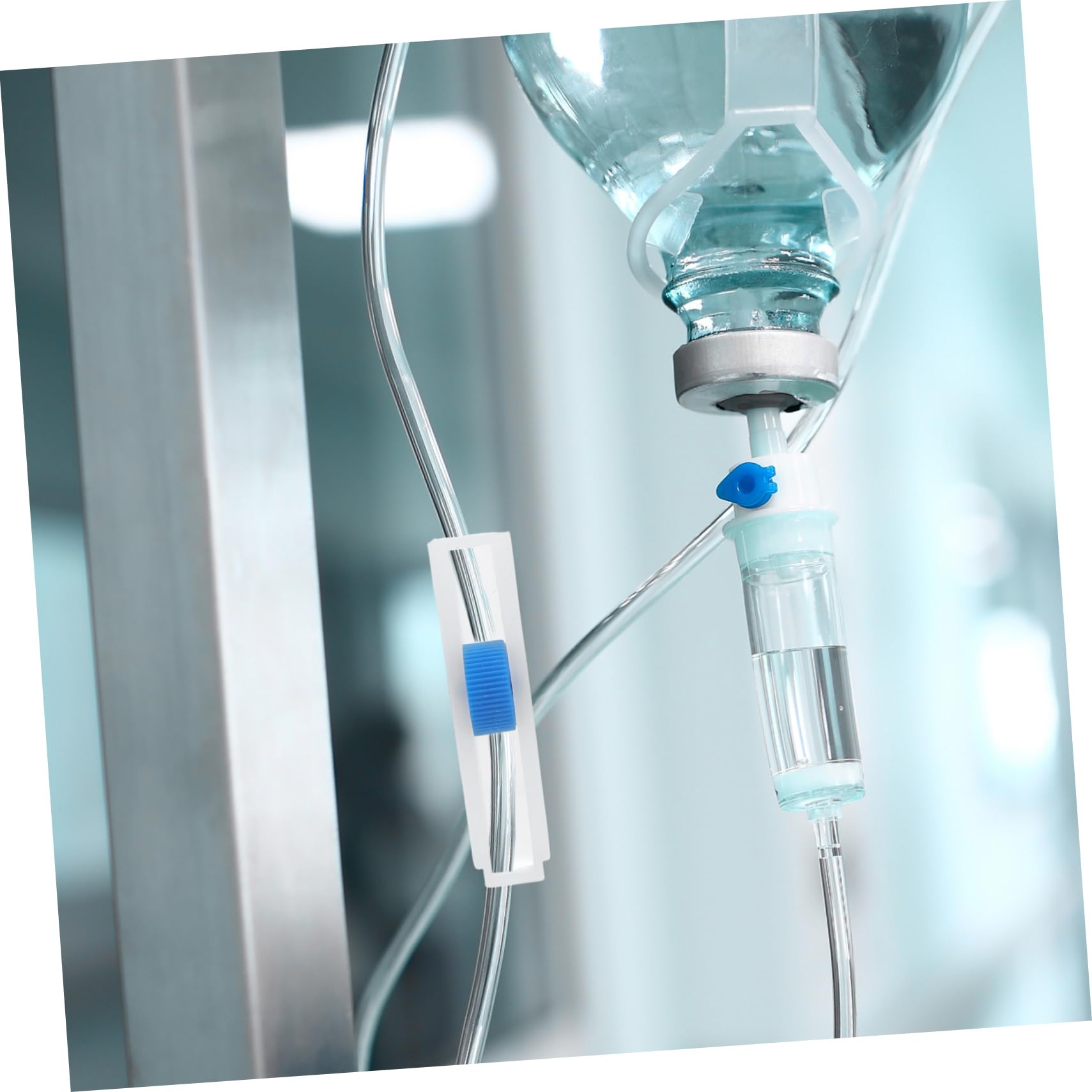 Anneome 20 Stück Medizinischer Schlauch für Durchflussregelventil mit Spritzen Präziser Einsteller aus Kunststoff für Infusion Durchflussbegrenzer im Krankenhaus