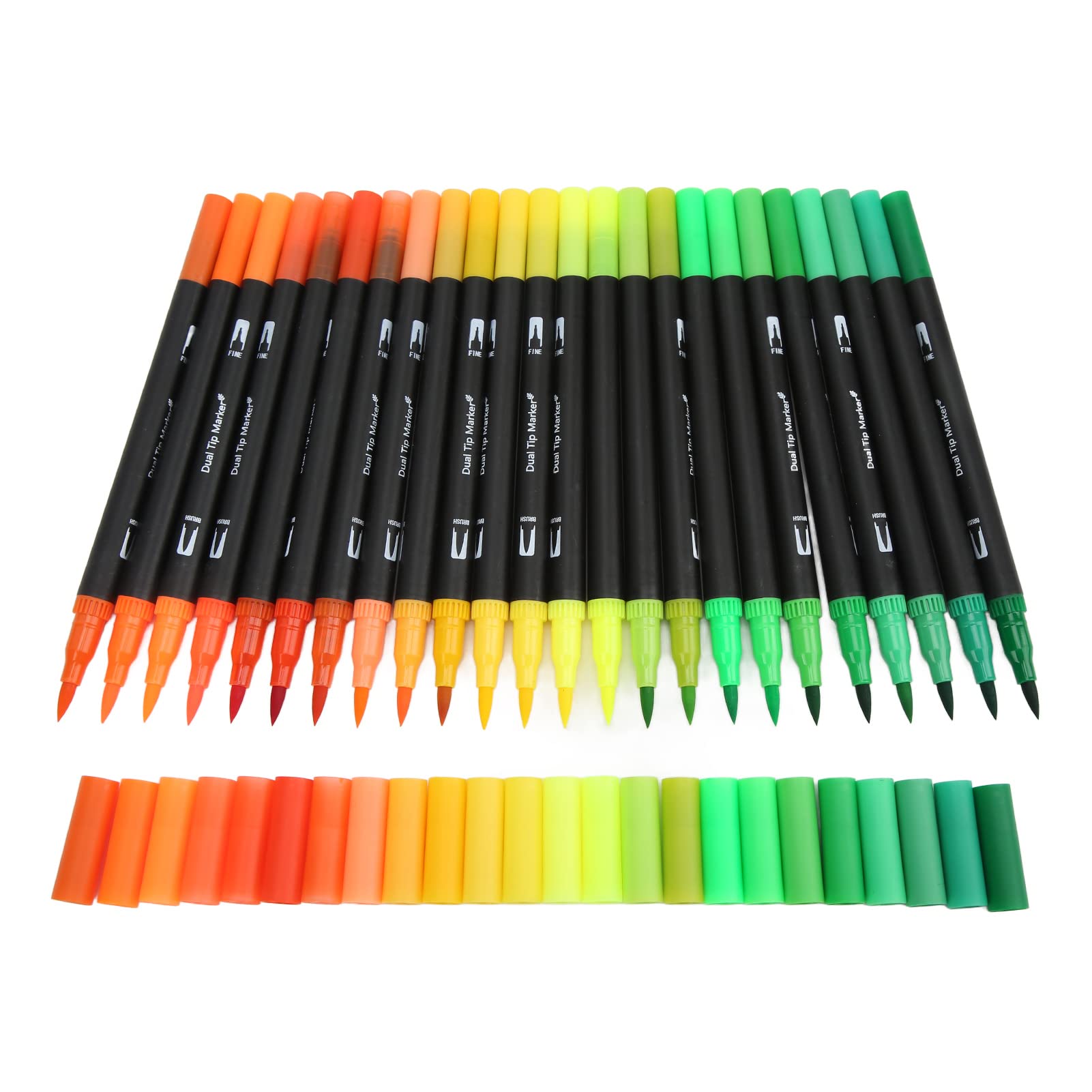 120 Farben Doppelspitzige Fineliner-Marker, Aquarell-Pinselstifte mit 0,4 mm feiner Spitze und flexiblem Pinselansatz, transparente Aufbewahrungsbox für Erwachsene und Kinder zum