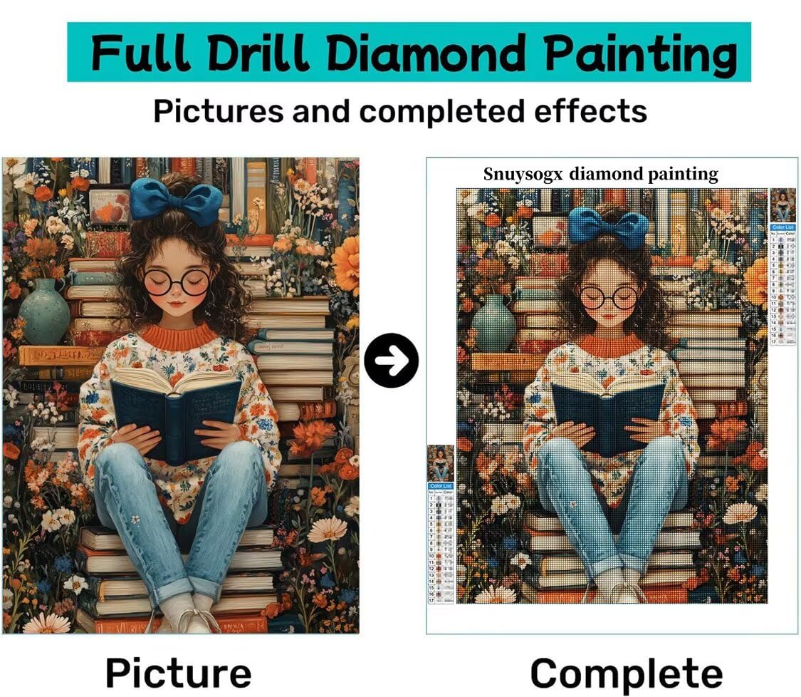Diamond Painting XXL Mädchen für Bastelset Kinder ab 6 Jahre, Diamond Painting Bücher, 5D DIY Diamant Malerei Bilder Stickerei Set, Dimond Kristall Handwerk Geschenke für Zuhause Deko 70x90cm S-197