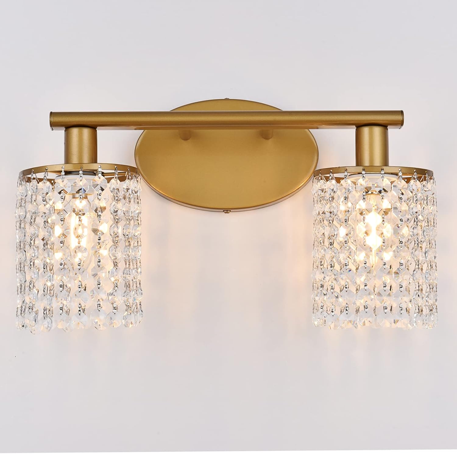 QQHOO Crystal Gold Bathroom Light Fixtures,Vanity Lights for Bathroom ...