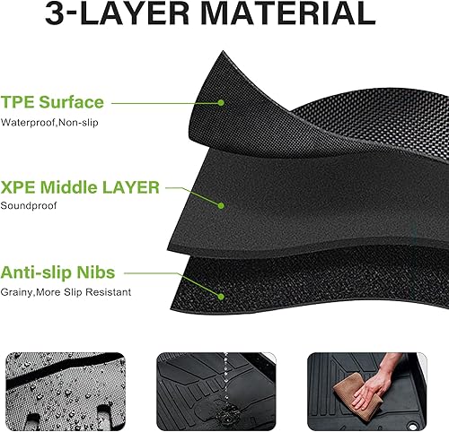 Miniatura 5 de Alfombrillas para el suelo y el maletero trasero de Tesla Model 3, para todo tipo de clima, de elastómero termoplástico, antideslizantes,