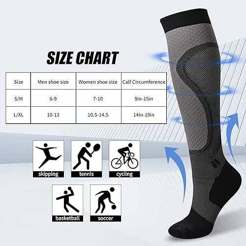 Miniatura 2 de COOVAN Calcetines de compresión para hombres y mujeres de 20 a 30 mmHg, medias de compresión altas para correr