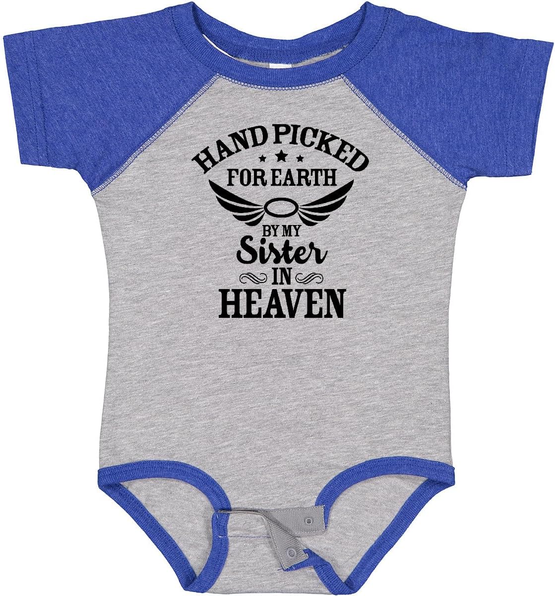 inktastic Handpicked for Earth By My Sister in Heaven with Angel Baby Bodysuit