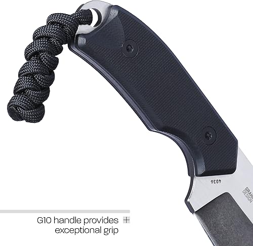 Vista 5 de CRKT Razel Cuchillo compacto de hoja fija con vaina: hoja de acero D2 con dentaduras superiores planas Veff, mango G10, 4036