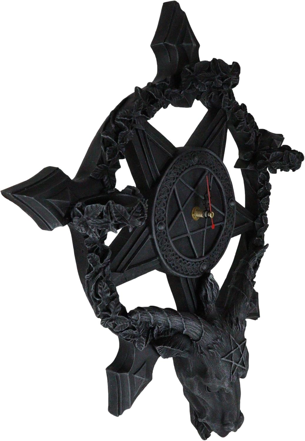 Ebros Sabbatic Goat Samael Lilith Sigil of Baphomet On Inverted Pentagram Star Hanging Wall Clock Candle Holder Decor Plaque 19" High Symbol Altar Accent