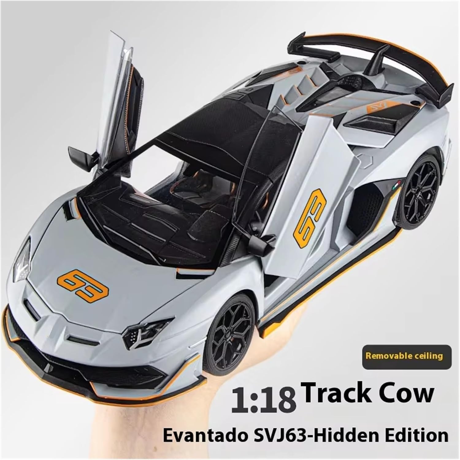 1:18 for Aventador SVJ Alloy Metal Diecast Model Car Sound & Light Toy Gift(Green C,with Box)