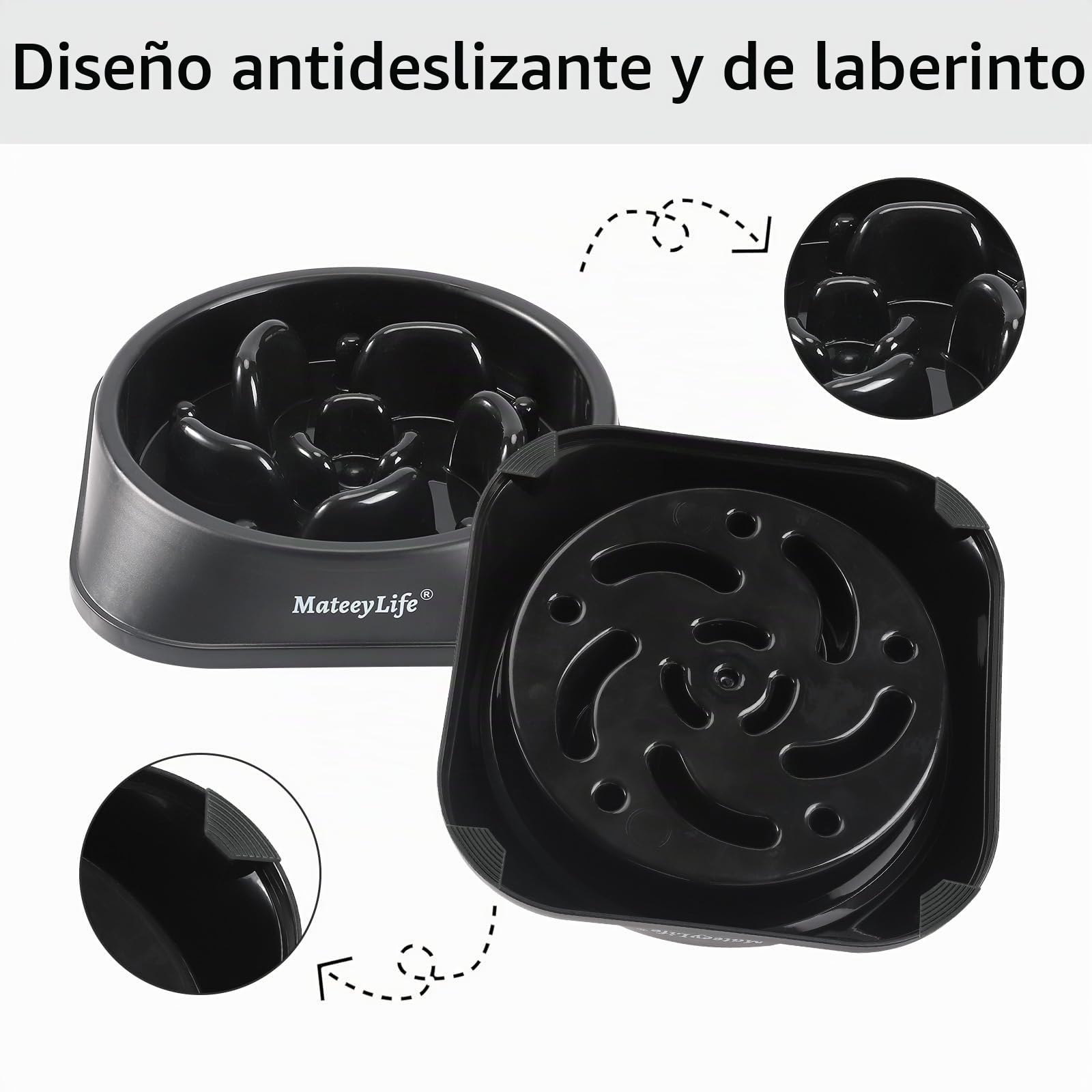 Mateeylife Comedero para Perros, Comedero Perro Antivoracidad para Cani Mediani e Grandi, Slow Feeder Anti Ingozzamento, Mediano 1 Unidad
