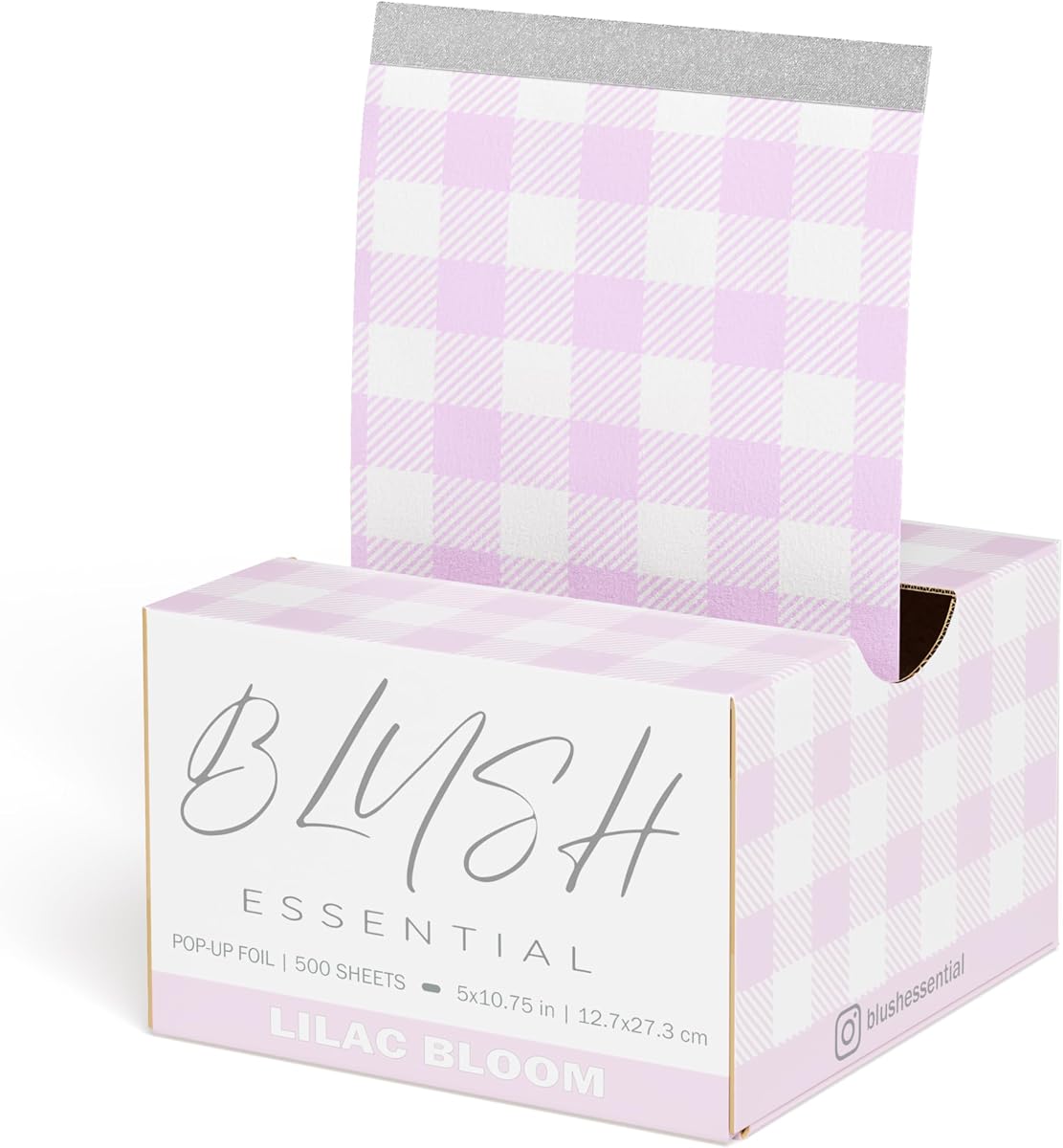 Blush Foils, Lilac Bloom Cute Hair Foils - Láminas de salón para colorear - Láminas para peluqueros, 5 x 10.75 pulgadas, 500 hojas, láminas profesionales para resaltar y uso en peluquería