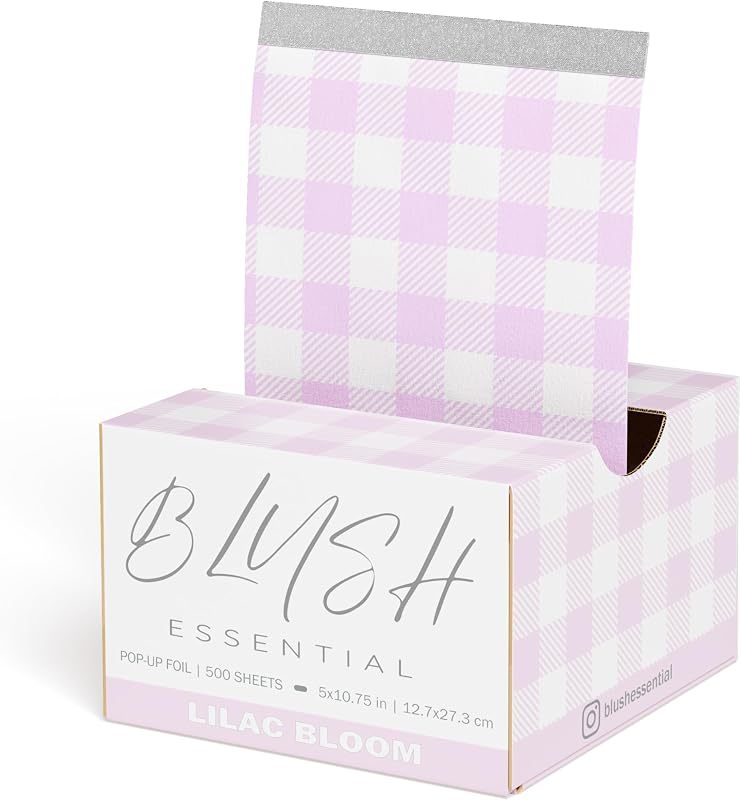 Blush Foils, Lilac Bloom Cute Hair Foils - Láminas de salón para colorear - Láminas para peluqueros, 5 x 10.75 pulgadas, 500 hojas, láminas profesionales para resaltar y uso en peluquería