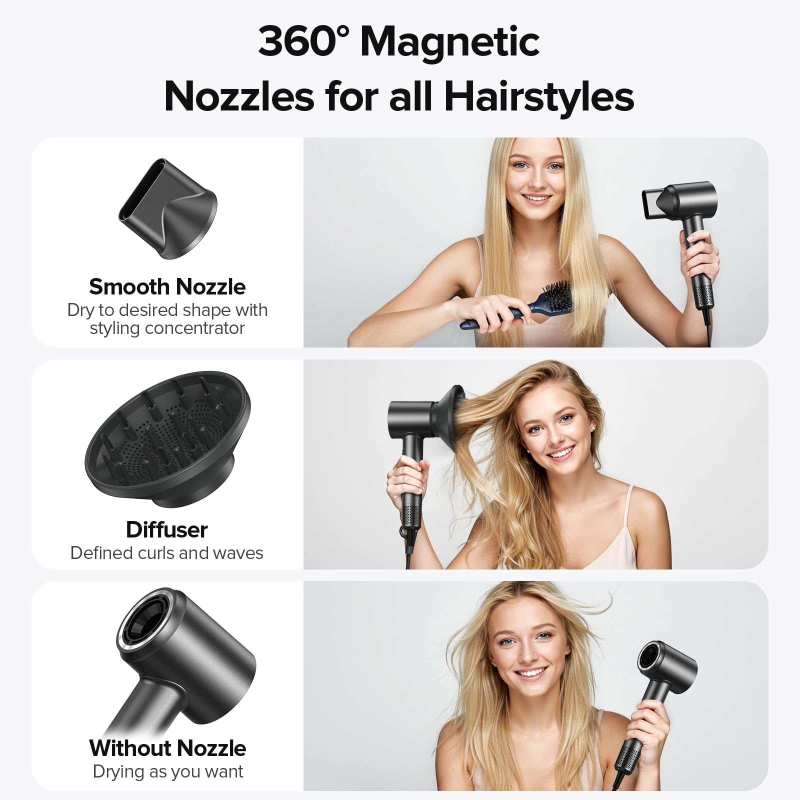 Amazon.com : Hair Dryer, 150000 RPM Brushless Motor with 500M