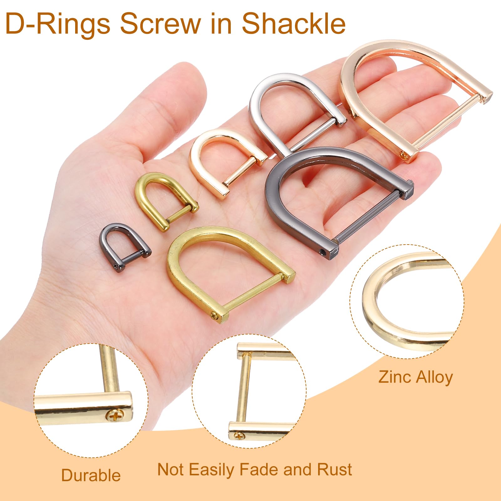 PATIKIL 1" D-Rings Screw in Shackle - Image 3