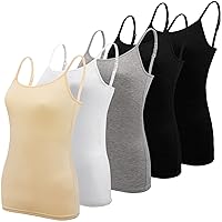 BQTQ 5 Pezzi Canottiera Donna Canotta Top Regolabile Spalline Canottiere per Donna e Ragazze
