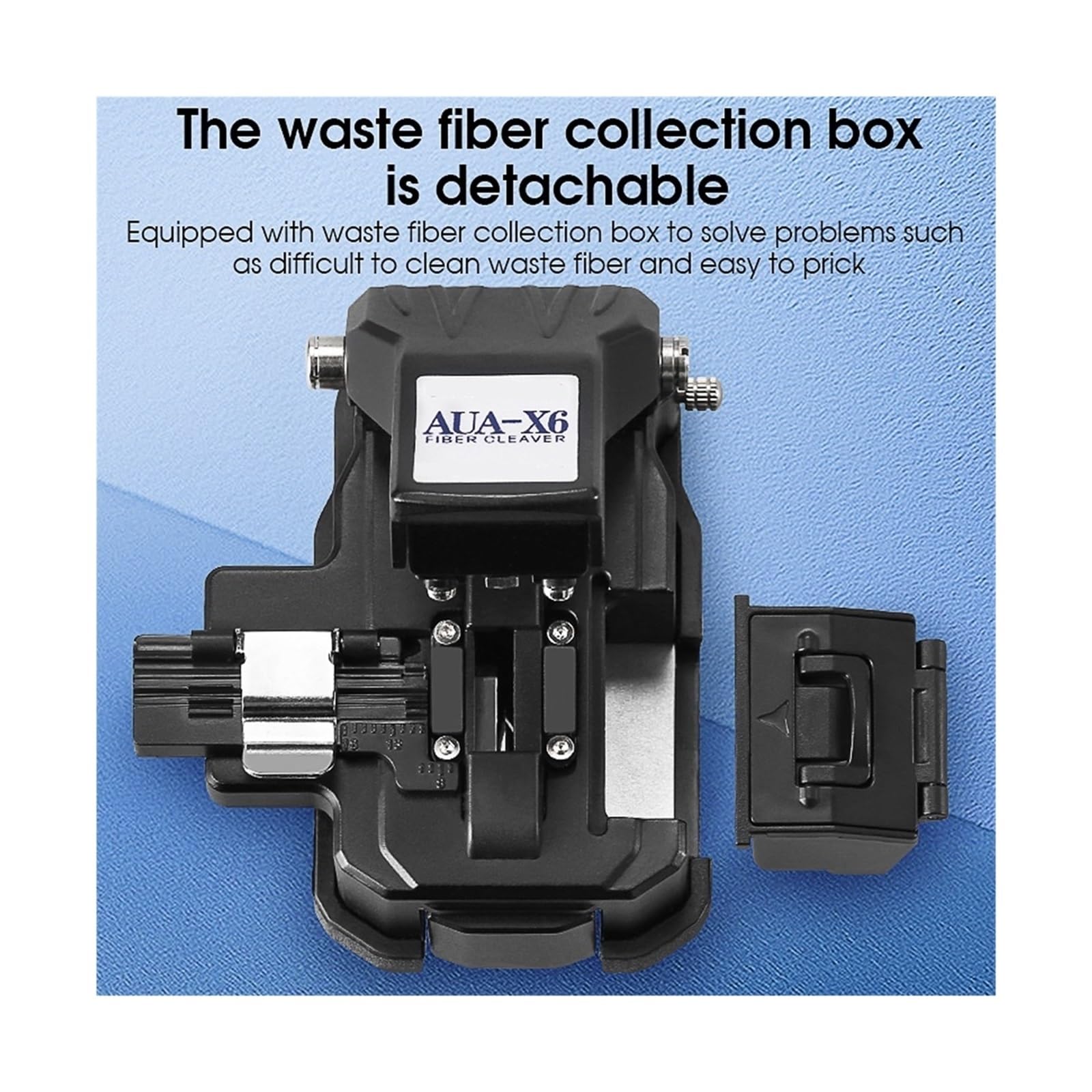 Cuchilla de fibra, Cortadora de fibra AUA-X6, cortadora cables óptica FTTH, conexión en frío/fusión caliente, herramientas corte, cuchillo(AUA-X6)