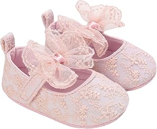 حذاء باليرينا مسطح من الألياف الصناعية للبنات الصغيرات بتصميم فيونكة من ميكس اند ماكس