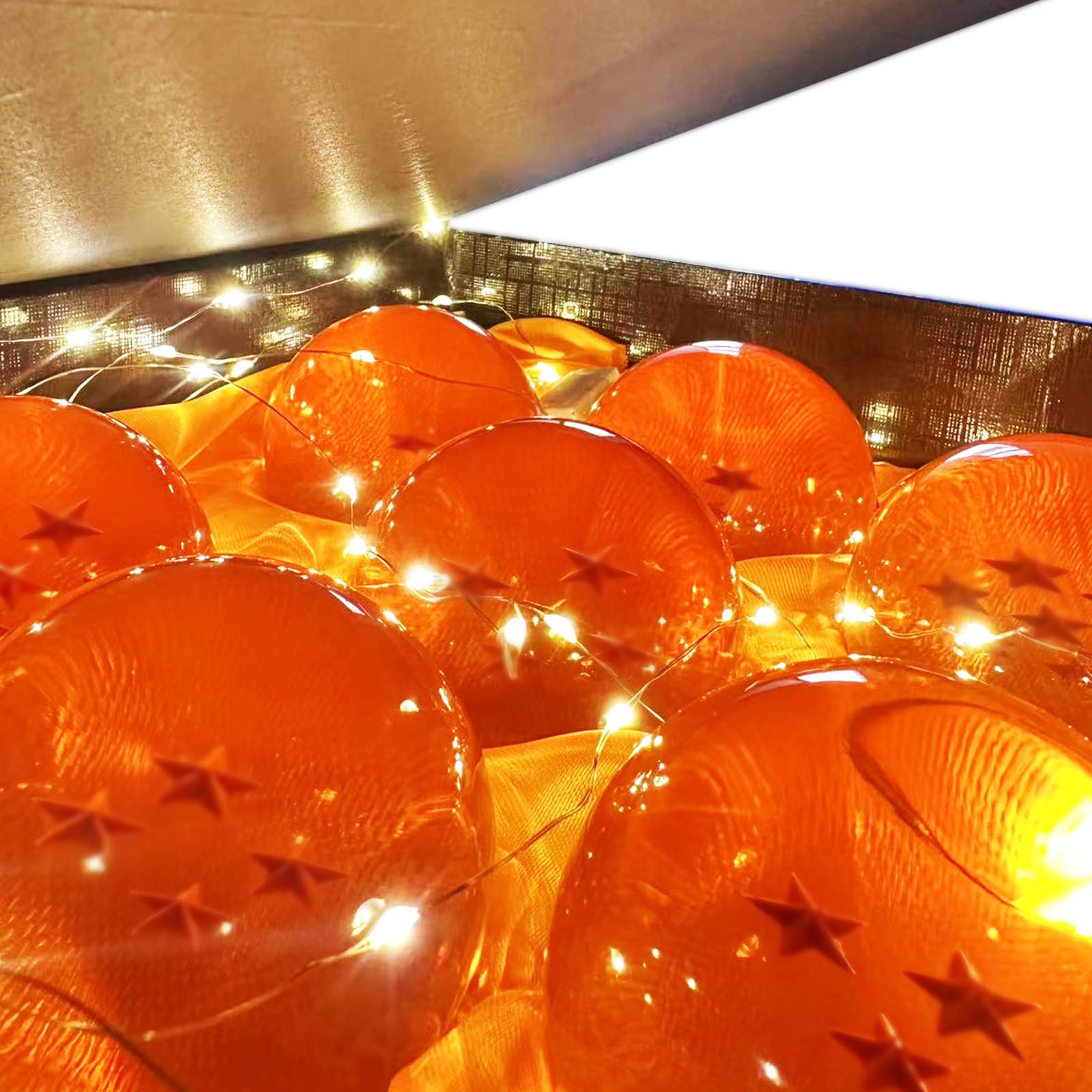Likai Juego de 7 bolas de cristal para coleccionista de dibujos animados de fanáticos del anime, esferas decorativas de resina de 3 pulgadas para decoración del hogar, regalo de cumpleaños para niños