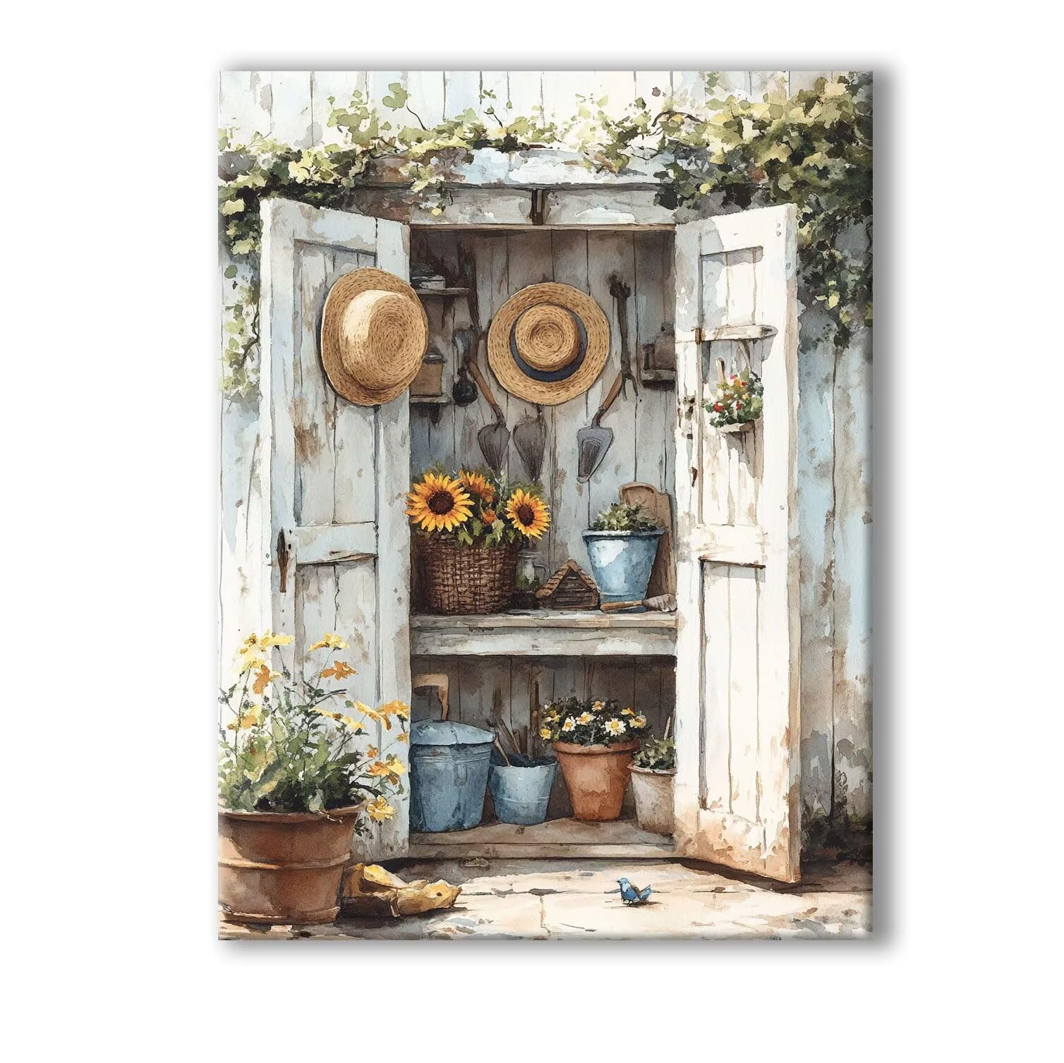 Kwiat Malowanie po numerach dla dorosłych z ramą 60x90 cm, DIY Paint by Numbers Adult Słomkowy kapelusz, Zdjęcia do malowania według numerów z pędzlami i akrylem, zestaw rękodzieła, dekoracja domu 0R