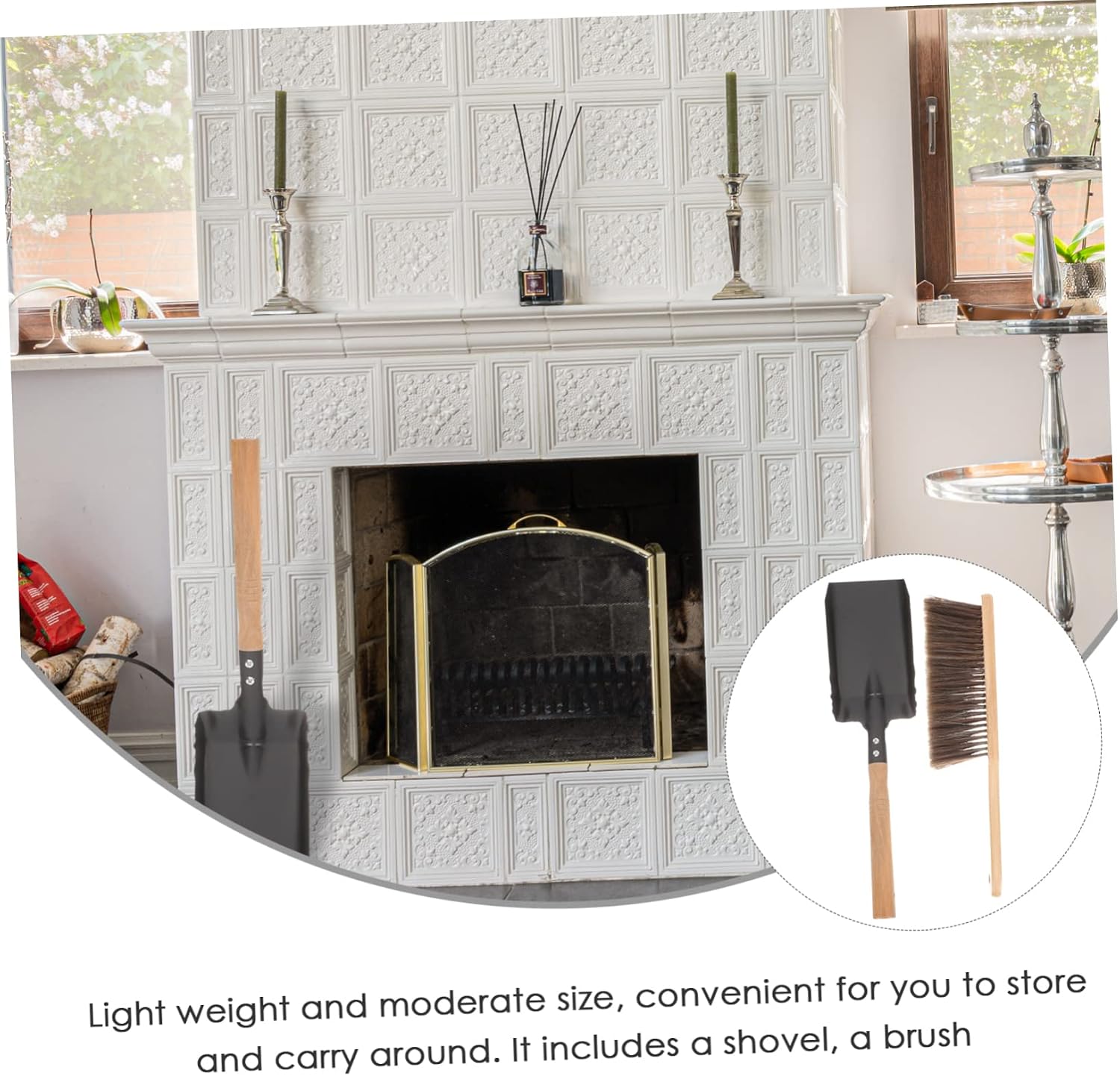 Ciieeo 1Set Fireplace Cleaning Tool Set and Duster with Shovel Supplies for Home Cleaning Compact and Easy to Use Fireplace Brushes for Indoor and Outdoor Maintenance