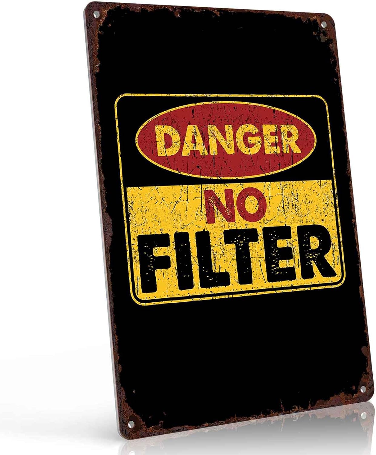 Danger No Filter Metal Sign 8 x 12 Inch