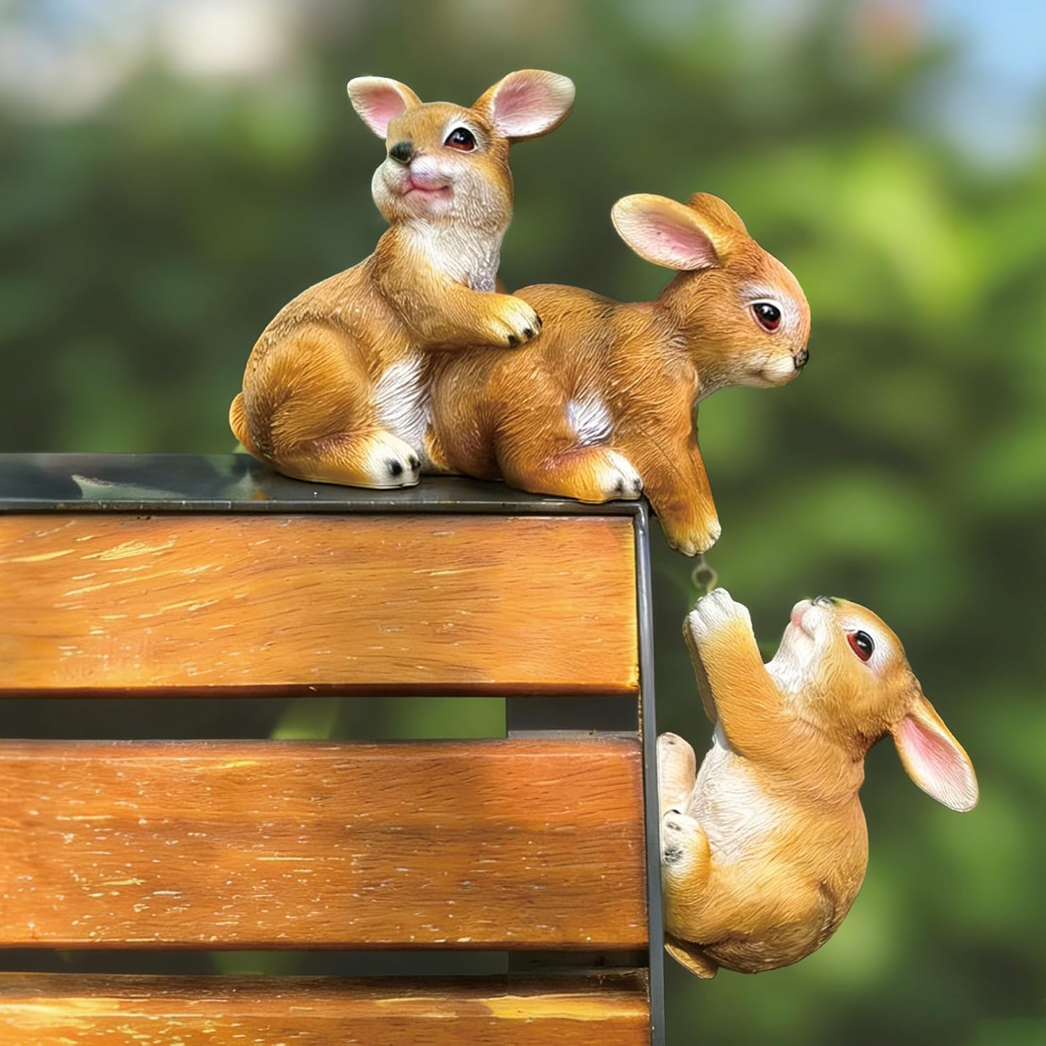 3 Pack Bunny Decor Yard Decorations, Easter Resin Figures,Yard Decoration Outdoor,Easter Rabbit Figurines,Bunny Decorations for Home Garden Outdoor Statues, mom Gifts