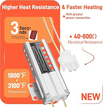 Upgrade DG94-00520A Gas Oven Igniter DG94-01441A, NX58F5500SS Igniter Compatible with Sam-Sung Gas Oven Igniter NX58H5600SS, NX58H9500WS, 2692271, AP5577941, EAP4241428, PS424142, By BOGDA