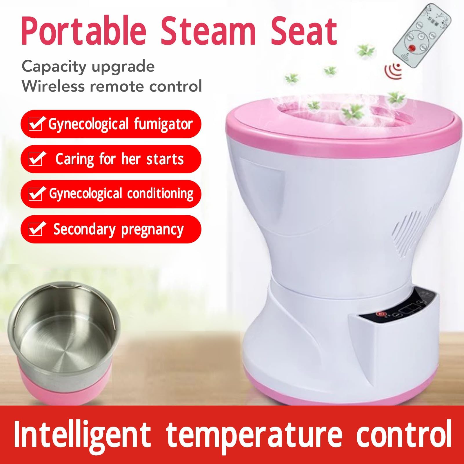 Yoni Seat Yoni Kit, Asiento de Vapor Portátil con Cojín para Salud Vaginal y Equilibrio de PH