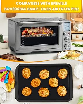 Breville BOV900BSS Smart Oven Air Fryer Pro Convection Compatible Air Fryer Liners 154 Sheets Parchment Paper 50 Sheets Perforated Liners Teflon Baking Mat Accessories for BOV900 Series