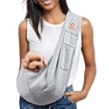 Tomkas Small Dog Sling Carrier - Classic Pocket & Classic Strap - for 3-10 lbs Pets(Grey)