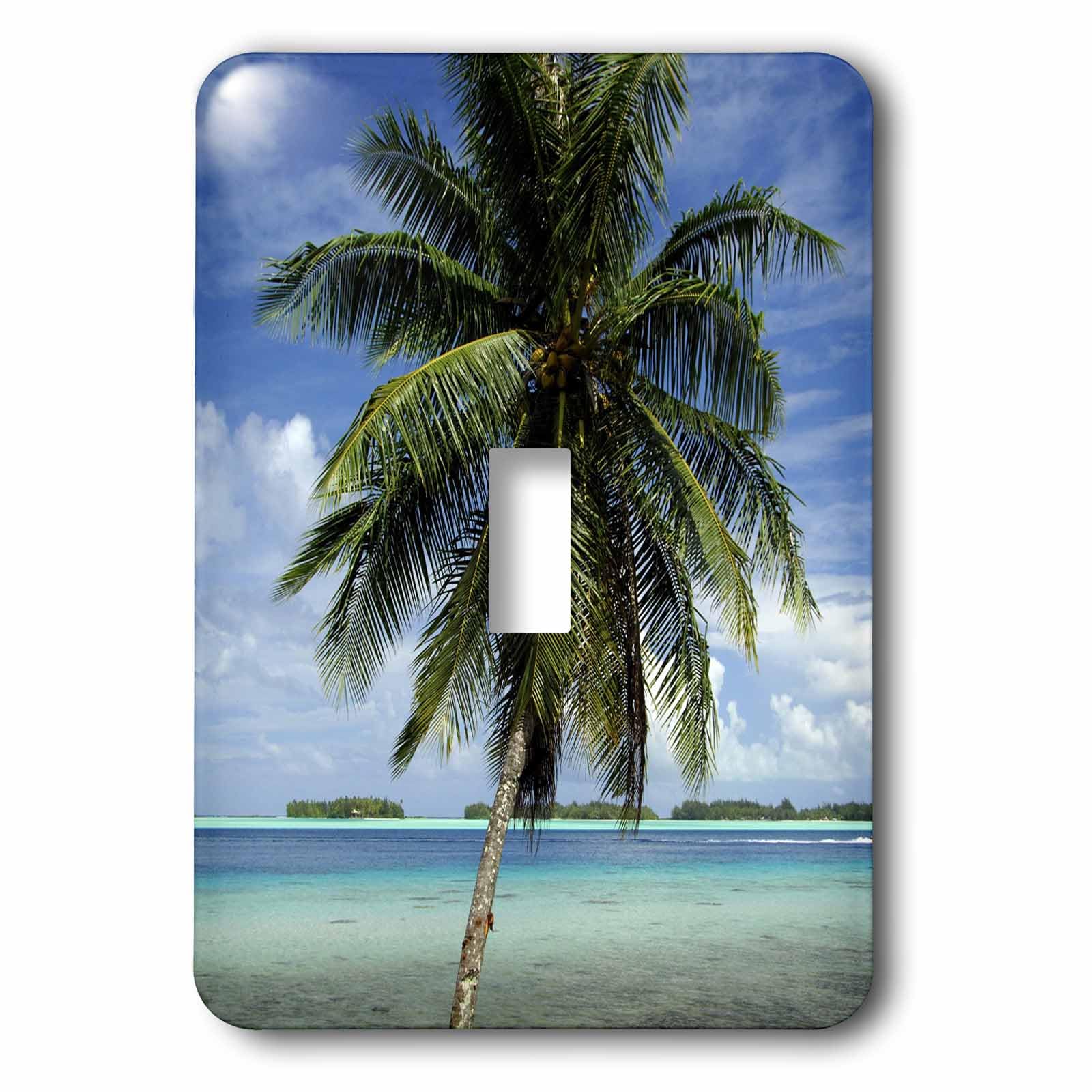 Plaque interrupteur palmier de Bora Bora pour salon exotique chic