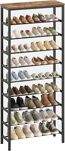 Miniatura 10 de Zapatero alto de 8 niveles, organizador de almacenamiento de zapatos de gran capacidad, estante de zapatos independiente para armario, organizador