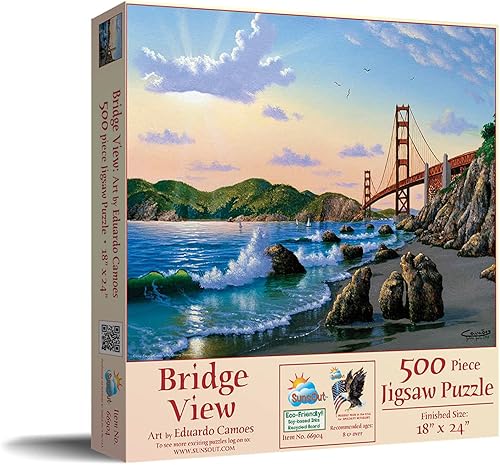 Miniatura 2 de SUNSOUT INC - Bridgeview - Rompecabezas de 500 piezas por artista: Eduardo Camoes - Tamaño acabado 18" x 24" - MPN # 66904
