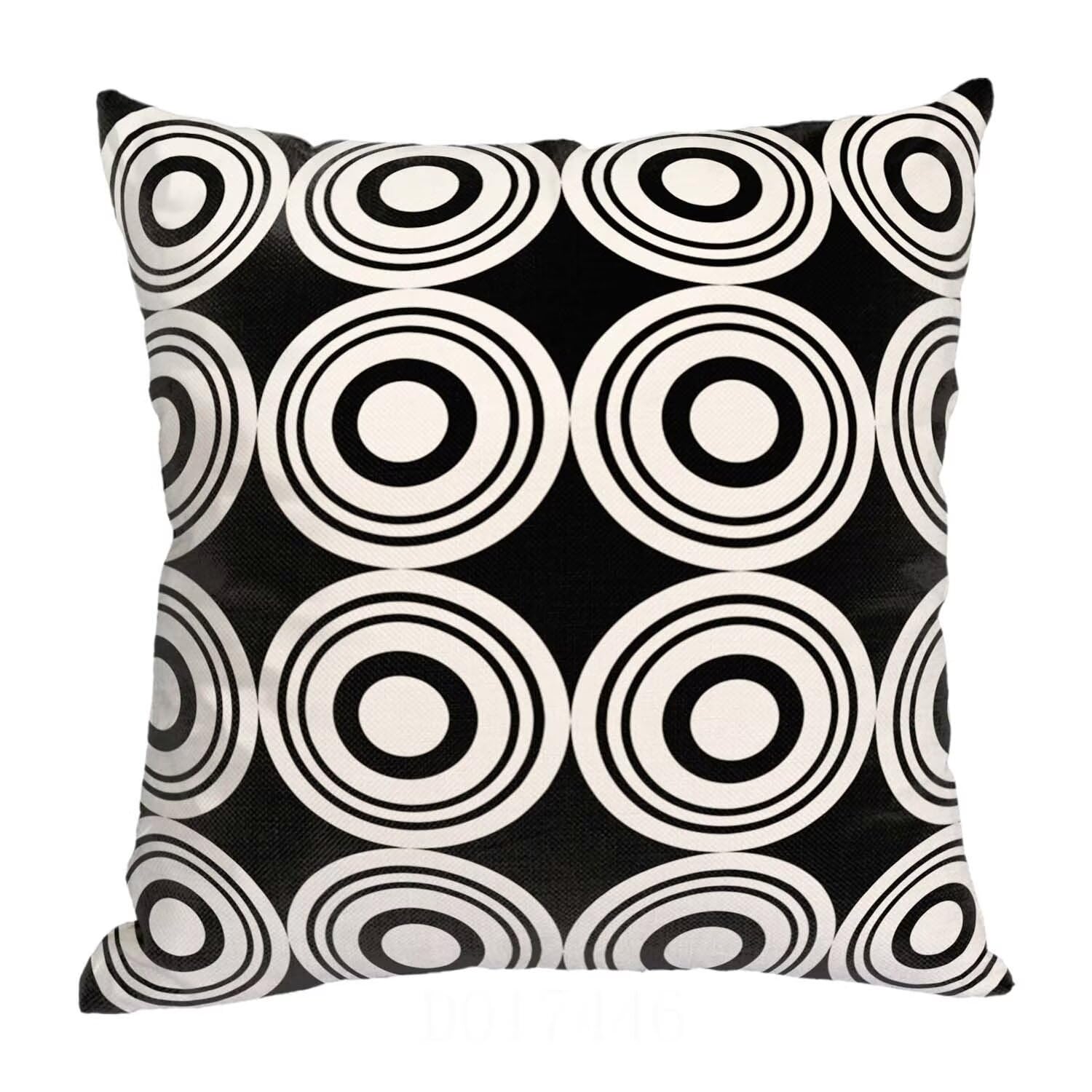 Housse de Coussin 65x65cm Lot de 4 Housse Coussin Doux Coussin GéOméTrie Canapé Taie d'oreiller Noir Et Blanc Housses de Coussin en Doux pour Chambre, Chaise, Salon, Jardin, Canapé Decoration mu-224