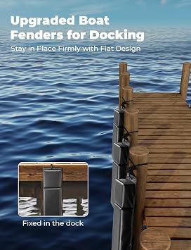 KEMIMOTO Boat Fenders, Boat Bumpers for Docking, 25-Inch Length, Fit for Bass, Ski and Jon Boat
