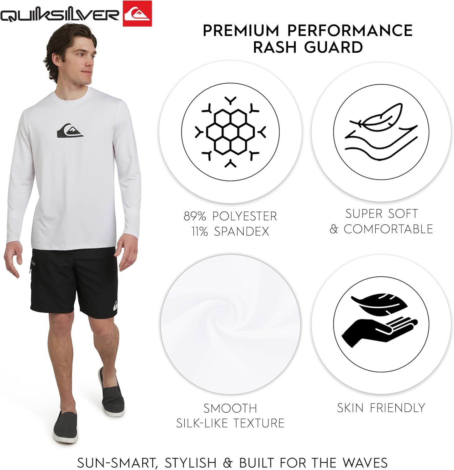 Quiksilver Men's Swimwear Regular Fit UPF 50 Long Sleeve Sun Tee Rash Guard Shirt (S-XXL) - Image 3