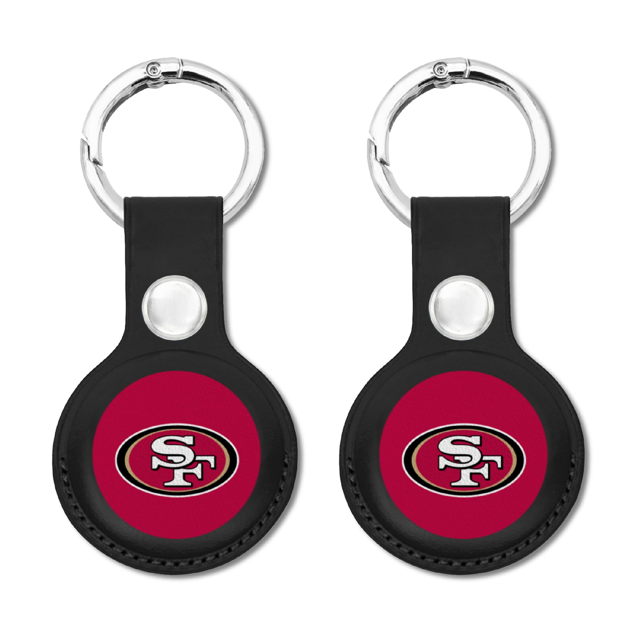 NFL SAN Francisco 49ERS Keychain Apple AIR TAG Holder 2-Pack for Dogs & Cats, Case for Apple Airtag Tracker, GPS Dog Tracking Device Pendant Holder