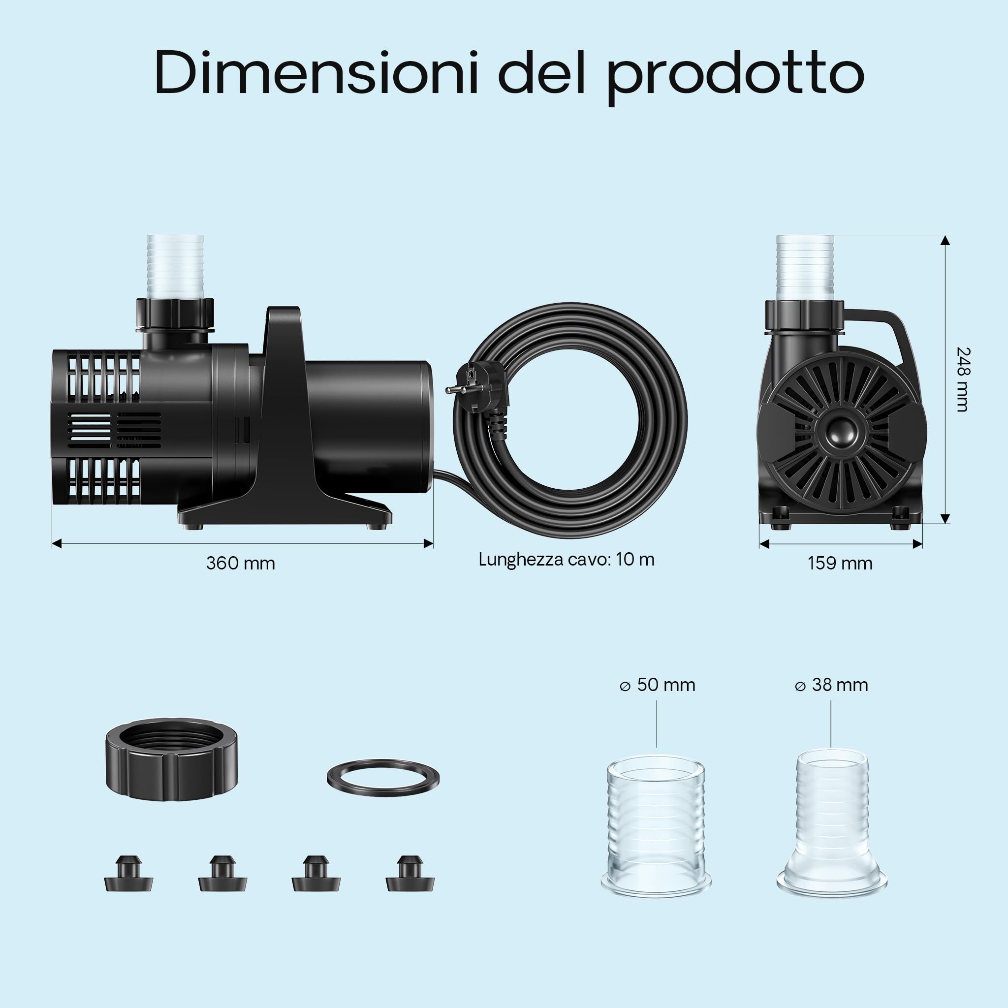 SunSun CMP-28000 Pompa filtrante per laghetto 28.000l/h 58w prevalenza 7,5m
