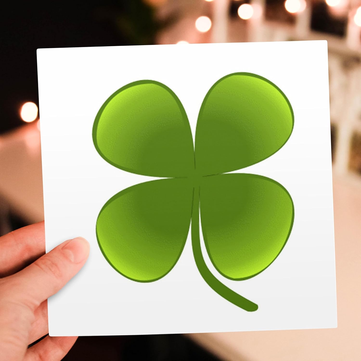 3dRose Greeting Cards, 6 x 6 Inches, Pack of 12, Large Green Shamrock (gc_37453_2)