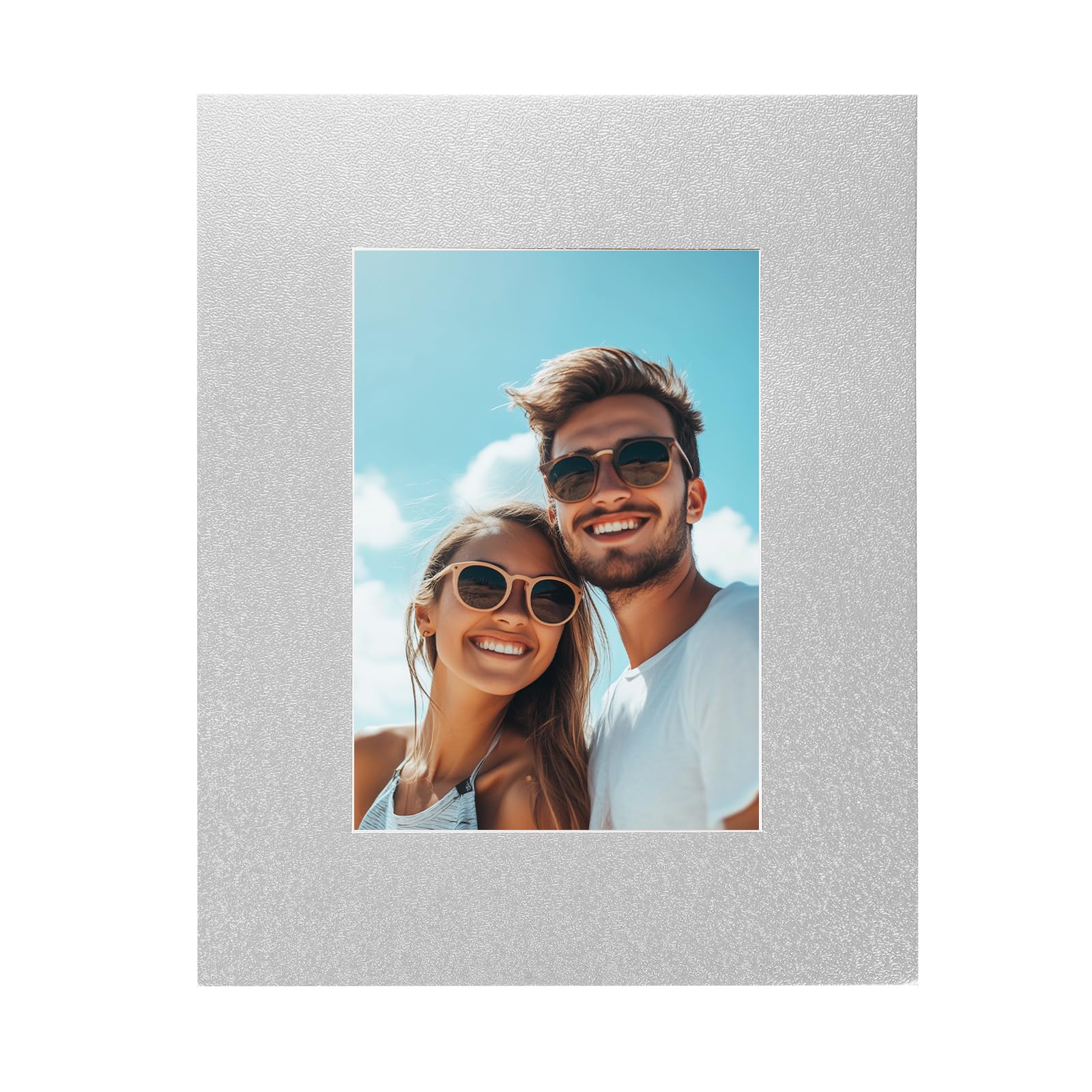 uxcell Picture Mats, 8 x 10 Mat Board Center for 5 x 7 Pictures Acid Free White Core Bevel Cut Frame Mattes for Display Art Measuring, Silver-image-48