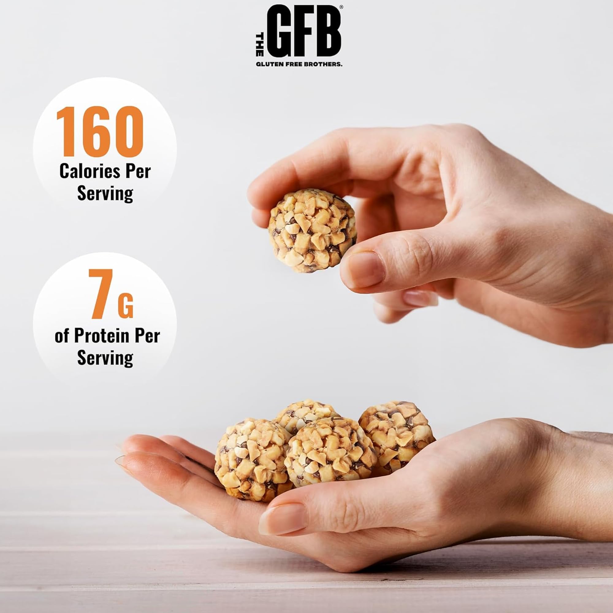 The GFB Gluten Free Brothers Glutenfreie Proteinbisse, Erdnussbutter aus dunkler Schokolade, milchfrei, sojafrei, veganer Snack, 34 g (10 Stück)
