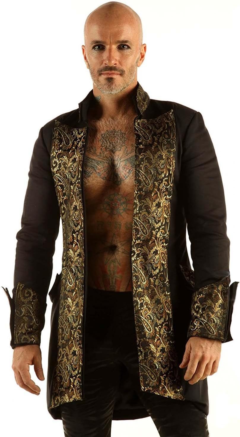Handmade Cotton Pirate Coat-Steampunk Mens Clothes-Costume Frock Coat-Goth Jacket Men SPSL