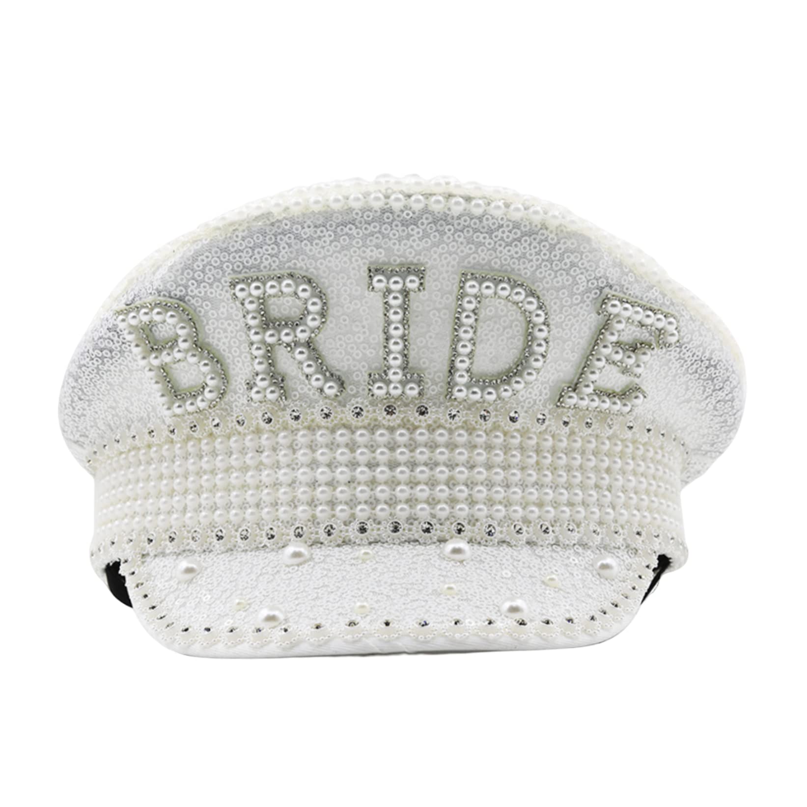 DAGLLGEW Bride Hat Unique Dazzling Hen Party Hat White Bride Captain for Bachelorette Party to Be Weddings Accessories Bridal Bachelorette Hats